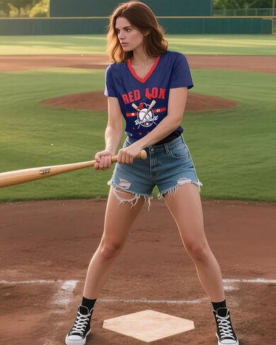 Baseball Jersey Women Shoulder Straight V-Neck Game Day Shirts Funny Baseball Heart Graphic Tee Streak Short Sleeve Tops in Saudi Arabia