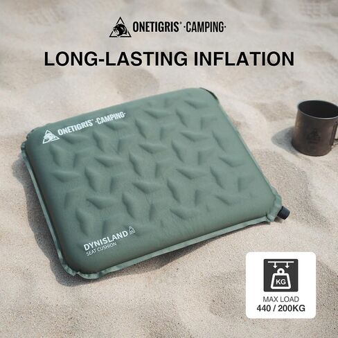 OneTigris Inflatable Seat Cushion - Lightweight & Waterproof Inflatable Travel Cushion, Ideal for Stadiums, Camping, Bleachers, Office, Car, and Airplane Travel- Portable Seat Cushion Chair Pad in Kuwait