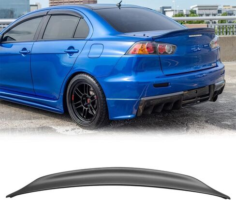 Spoiler Trunk متوافق مع 2008-2017 Mitsubishi Lancer سيدان ، ABS أسود غير مصقول RS على نمط الجذع الخلفي ليدس جناح المفسد in Saudi Arabia