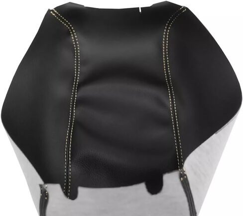 PVC Leather Console Lid Armrest Cover Compatible with Dodge Journey 2011-2020 (Black, White Stitch) in Kuwait