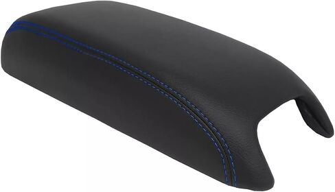 PVC Leather Console Lid Armrest Cover Compatible with Dodge Journey 2011-2020 (Black, White Stitch) in Kuwait