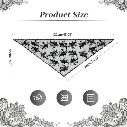 Docila Triangle Chapel حجاب أزياء طباعة الكنيسة الكاثوليكية كتلة Mantilla حجاب رأس مسيحي ديني يغطي وشاح الزفاف in Kuwait