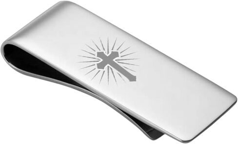 Ashton and Finch Christian Gifts | Religious Cross Money Clip | Gift Ideas for Men, Silver, Minimalist in Saudi Arabia