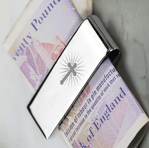 Ashton and Finch Christian Gifts | Religious Cross Money Clip | Gift Ideas for Men, Silver, Minimalist in Saudi Arabia
