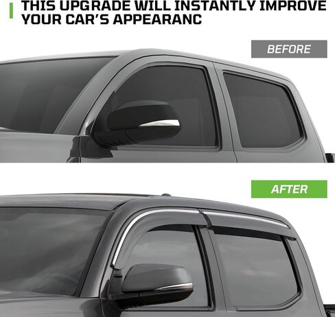 Window Visors Rain Guards Fit for Double Cab Tacoma 2016-2023,Tape-On Rain Guards for Car Windows,Durable PC Material Vent Visors for Cars,Side Window Deflectors for Toyota Tacoma Accessories-4 PCS in Saudi Arabia