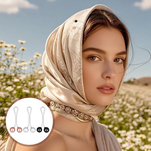 12 PCS حجاب دبابيس للنساء المسلمات ، دبابيس وشاح اللؤلؤ ومقاطع دبابيس بروش لؤلؤة لشرح شال شال وشاح سترة in Saudi Arabia
