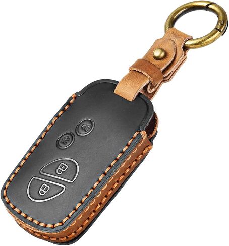 OFFCURVE Leather Key Cover Fits for Lexus Car Key Fob Cover Case Compatible with Lexus ES350 GS300 GS430 GS450h GS460 is F IS250 IS350 LS460 LX570 RX350 Smart Key Holder Car Accessories, Black in Saudi Arabia