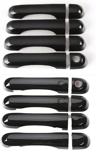 Car Exterior Door Handle for Jeep Renegade 2015-2018,Superior Performance,Durability,Chrome Door Handle Front Rear Driver & Passenger,A/Bright Black in Saudi Arabia