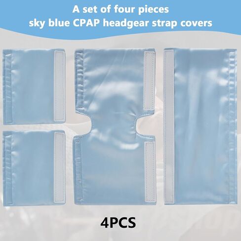 4 PCS CPAP CPAP COVERS ، وسائد قناع CPAP CPAP لتناسب رأس Dreamwear أو Airfit ، أغطية حزام قناع CPAP حريري ، واقي شعر CPAP المضاد للتجاعيد لتقليل العلامات الحمراء (الأرجواني الأزرق) in Kuwait