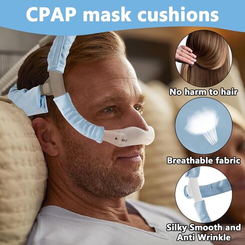 4 PCS CPAP CPAP COVERS ، وسائد قناع CPAP CPAP لتناسب رأس Dreamwear أو Airfit ، أغطية حزام قناع CPAP حريري ، واقي شعر CPAP المضاد للتجاعيد لتقليل العلامات الحمراء (الأرجواني الأزرق) in Kuwait