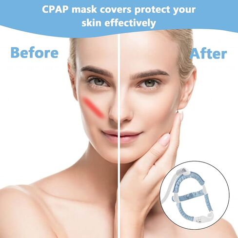 4 PCS CPAP CPAP COVERS ، وسائد قناع CPAP CPAP لتناسب رأس Dreamwear أو Airfit ، أغطية حزام قناع CPAP حريري ، واقي شعر CPAP المضاد للتجاعيد لتقليل العلامات الحمراء (الأرجواني الأزرق) in Kuwait