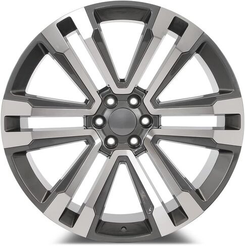 Set of 26" Machined Face W/Gunmetal Outline SLT Style Wheels for Chevy Tahoe, Silverado, GMC, Yukon, Sierra, Cadillac Escalade (26x10, 31mm Offset) in Saudi Arabia