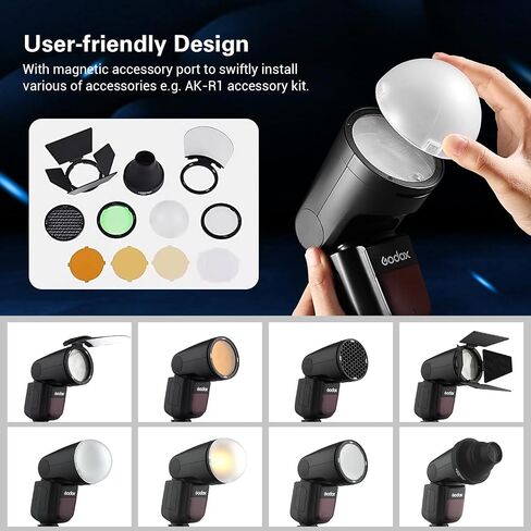 فلاش كاميرا GODOX V1 V1-S مستدير الرأس لسوني، 2.4G TTL Sony Flash Speedlite، 1/8000 HSS Speedlight لسوني، بطارية ليثيوم أيون قابلة لإعادة الشحن، 480 لقطة طاقة كاملة، مصباح تشكيل LED 10 مستويات in Saudi Arabia