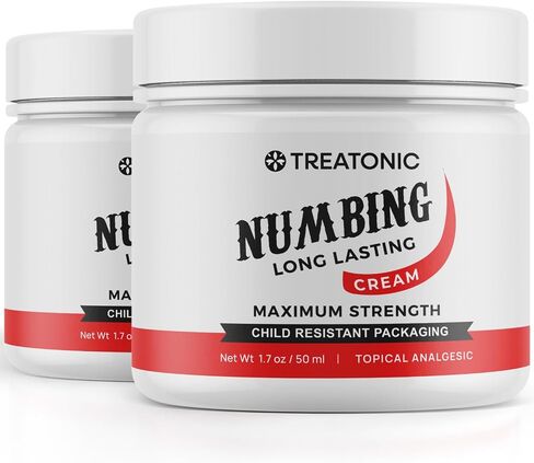 Numbing Cream: Extra Strength Numbing Cream for Discomfort, Burning, & Itching - Maximum Strength Topical Anesthetic with Menthol & Emu Oil – 1.7oz in Saudi Arabia