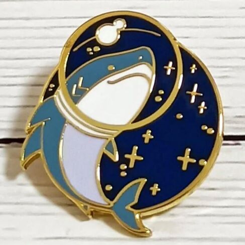 Shark in Space Astronaut Stars Galaxy Animal Cute Kawaii 1.1" Enamel Pin in Saudi Arabia