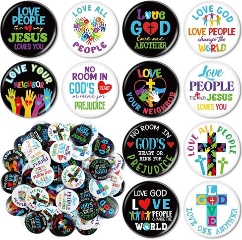 Giegxin 48 Pcs Christian Button Pins Bulk Mini Faith Adventure Pins Religious Bible Buttons Inspirational Rewards Gifts for Backpacks Holiday Birthday VBS Party Favor in Kuwait