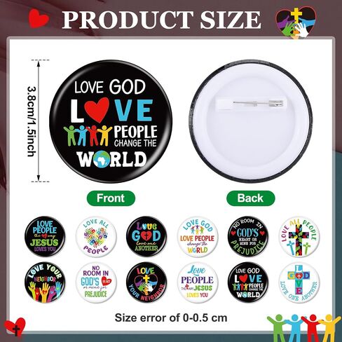 Giegxin 48 Pcs Christian Button Pins Bulk Mini Faith Adventure Pins Religious Bible Buttons Inspirational Rewards Gifts for Backpacks Holiday Birthday VBS Party Favor in Kuwait