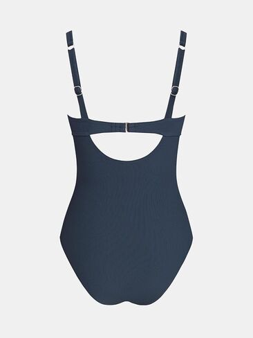 Cupshe Women's One One Piece Swimsuit Square Dique Build Suit Cutout Back Mesh Front Front Adleable Wide Straps محكم in Kuwait