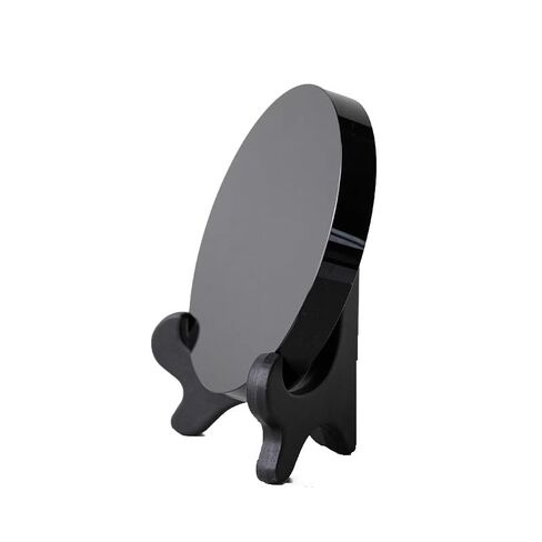 Black Obsidian Scrying Mirror with Plastic Stand, 80mm Premium Quality Obsidian Mirror for Meditation, Witchcraft, Divination And Spiritual Practices in Saudi Arabia