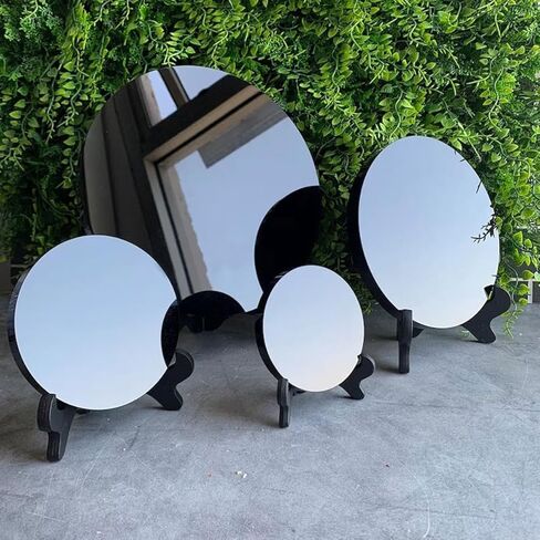 Black Obsidian Scrying Mirror with Plastic Stand, 80mm Premium Quality Obsidian Mirror for Meditation, Witchcraft, Divination And Spiritual Practices in Saudi Arabia