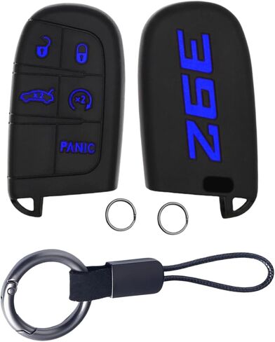 Silicone 392 Key Fob Cover with Key Chain Key Fob Shell Case Compatible with Charger Durango Challenger RAM 5 Buttons(392-yellow) in Saudi Arabia