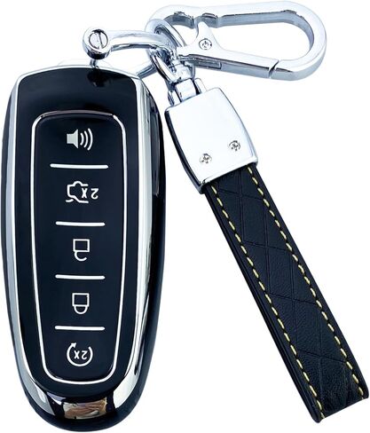 قضية تغطية مفتاح FOB متوافقة مع Ford Edge Focus Escape Explorer Explorer Flex C-Max Taurus Lincoln MKS MKT MKX Navigator (Purple) in Kuwait