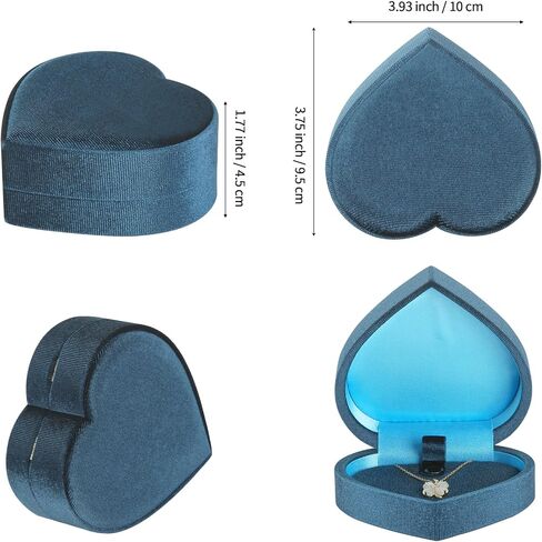 LETURE Heart-Shaped Velvet Pendant Necklace Gift Box, Jewelry Holder Box for Necklace Pendants Eerring Bracelet, Storage Display Case (Red) in Saudi Arabia