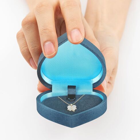 LETURE Heart-Shaped Velvet Pendant Necklace Gift Box, Jewelry Holder Box for Necklace Pendants Eerring Bracelet, Storage Display Case (Red) in Saudi Arabia