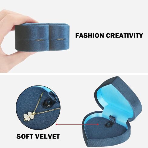 LETURE Heart-Shaped Velvet Pendant Necklace Gift Box, Jewelry Holder Box for Necklace Pendants Eerring Bracelet, Storage Display Case (Red) in Saudi Arabia