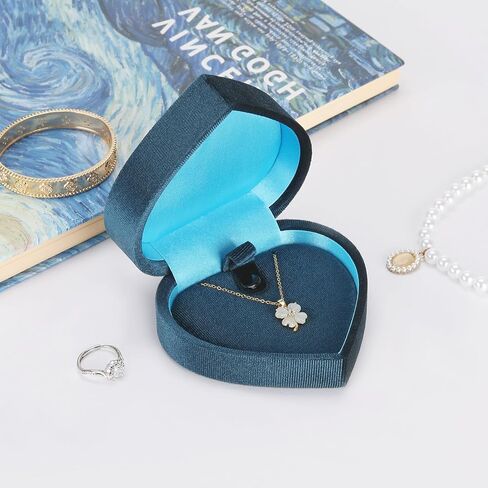 LETURE Heart-Shaped Velvet Pendant Necklace Gift Box, Jewelry Holder Box for Necklace Pendants Eerring Bracelet, Storage Display Case (Red) in Saudi Arabia