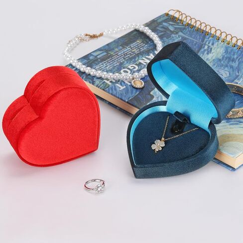 LETURE Heart-Shaped Velvet Pendant Necklace Gift Box, Jewelry Holder Box for Necklace Pendants Eerring Bracelet, Storage Display Case (Red) in Saudi Arabia
