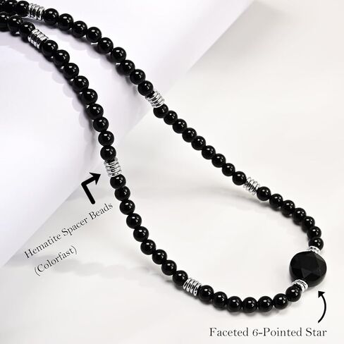 2025 صيف المجوهرات 4 مم قلادة طبيعية الحجر الترقوة مع 10 ملم الوجه السداسي الأوجه حجر - أسلوب غير رسمي وسهل in Kuwait