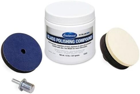 مجموعة Eastwood Pro Glass Plishing Kit Scratch Haze Remover Diamond Fast Powder & Felding Buff Buff مع محول مغزل محرك الأقراص in Kuwait