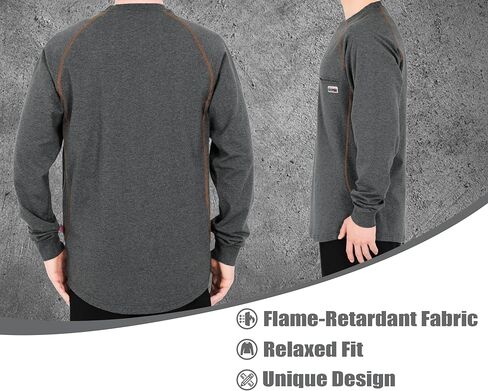 TICOMELA FR Shirts for Men | Flame Resistant Shirt,Welding & Electrical Work,Stretch,CAT2 NFPA 2112 Compliant,100% Cotton in Kuwait