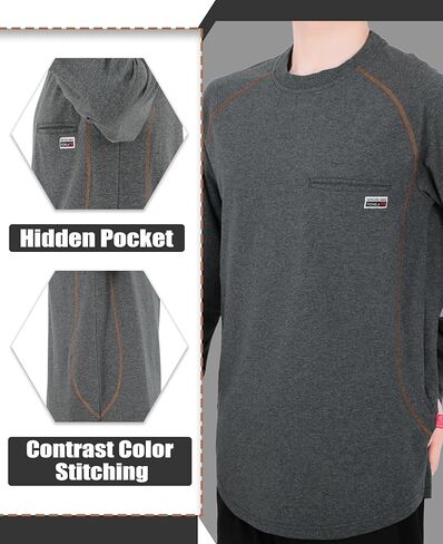 TICOMELA FR Shirts for Men | Flame Resistant Shirt,Welding & Electrical Work,Stretch,CAT2 NFPA 2112 Compliant,100% Cotton in Kuwait