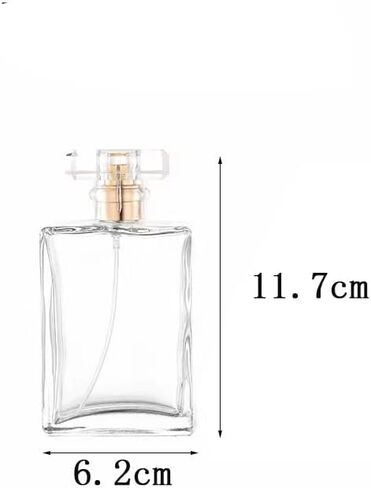 2 PCS عطر الزجاج الصافي ، زجاجة رذاذ فارغة 100 مل قابلة لإعادة التعبئة للرجال والنساء ، العطر المحمول موزع زجاجة رذاذ ميست الرائحة للسفر (الذهب) in Saudi Arabia