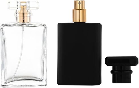 2 PCS عطر الزجاج الصافي ، زجاجة رذاذ فارغة 100 مل قابلة لإعادة التعبئة للرجال والنساء ، العطر المحمول موزع زجاجة رذاذ ميست الرائحة للسفر (الذهب) in Saudi Arabia