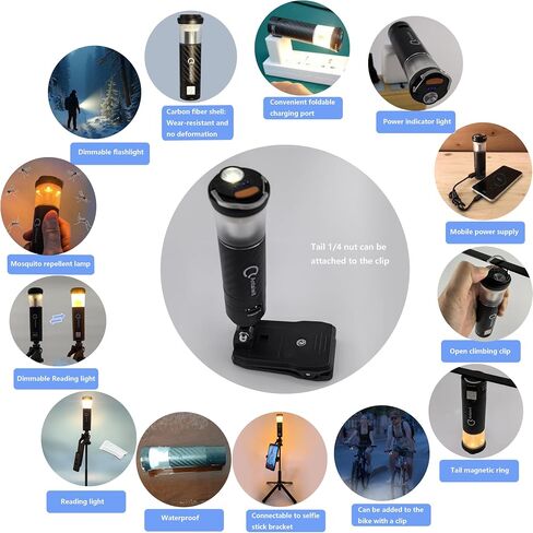 Camping Lantern, USB Rechargeable Magnetic Camping Flashlight, Mini Camping Light for Power Outages and Emergencies, Hiking, Camping (TD-A2-1) in Saudi Arabia