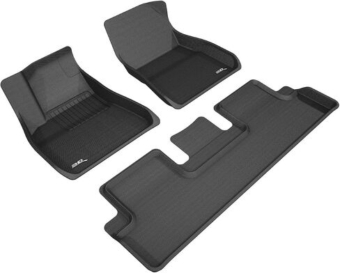 3D Maxpider مخصص Fit Kagu Floor Mat (أسود) لعام 2018-2019 Tesla Model 3 - الصف الثاني الصف الثاني in Kuwait