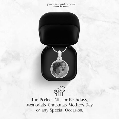 Personalized Photo Engraved Round Pendant with 20" chain in Saudi Arabia