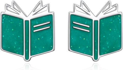 Alphm 925 Sterling Silver Book Stud Earrings for Women Cute Librarian Book Jewelry Present for Librarians Reading Lovers in Saudi Arabia