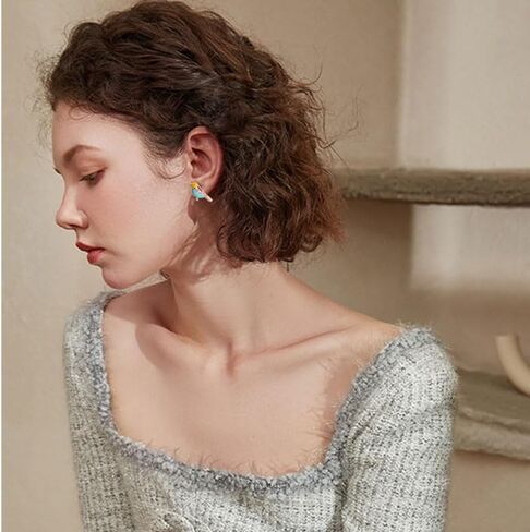 14k Gold Plated Cute Bird Stud Earrings for Women Dainty Small Animal Pet Enameled Blue Yellow Pink Feather Birds Stud Earrings Dainty Jewelry Gift in Saudi Arabia