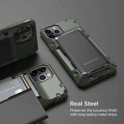 VRS Design Damda Glide Pro Phone Case for iPhone 12 Pro Max ، مع [4 بطاقات] متينة متين [Semi Auto] Slot Slot Slot لـ iPhone 12 Pro Max 6.7 Inch (2020) Black in Kuwait