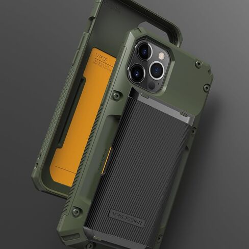 VRS Design Damda Glide Pro Phone Case for iPhone 12 Pro Max ، مع [4 بطاقات] متينة متين [Semi Auto] Slot Slot Slot لـ iPhone 12 Pro Max 6.7 Inch (2020) Black in Kuwait