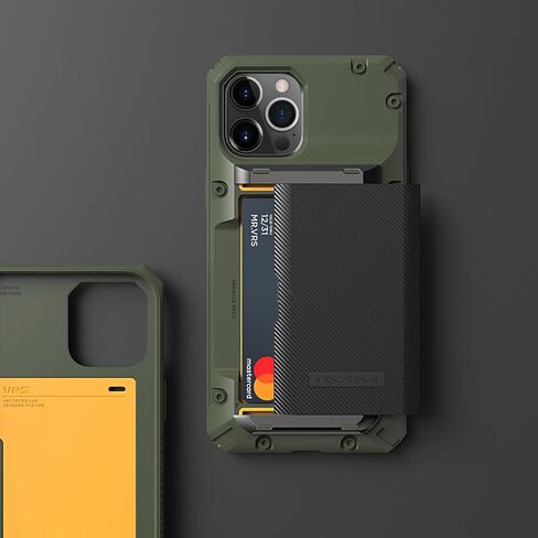 VRS Design Damda Glide Pro Phone Case for iPhone 12 Pro Max ، مع [4 بطاقات] متينة متين [Semi Auto] Slot Slot Slot لـ iPhone 12 Pro Max 6.7 Inch (2020) Black in Kuwait