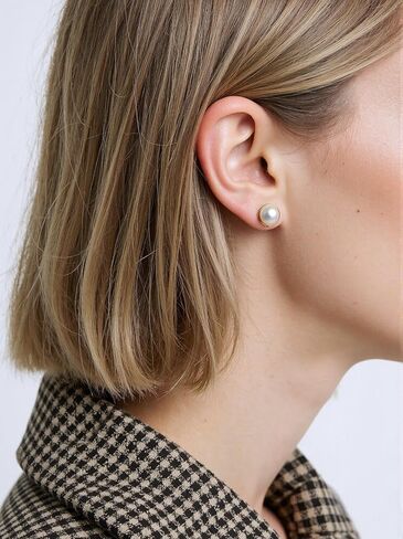Turquoise Stud Earrings for Women Non Tarnish Gold Pearl Green Stone Dainty 18K Gold Plated Stud Trendy Stainless Steel Western Gift in Kuwait
