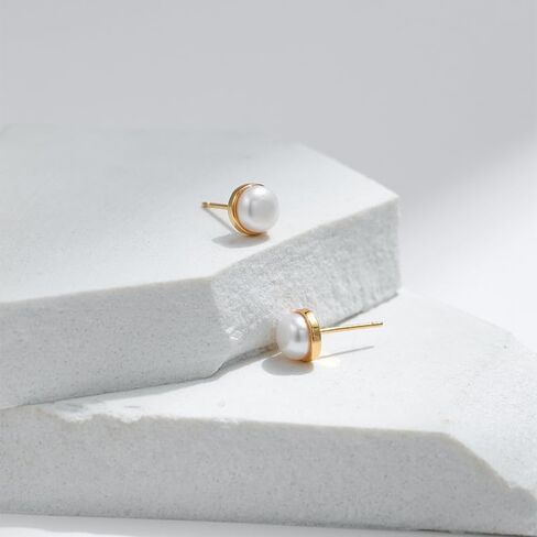 Turquoise Stud Earrings for Women Non Tarnish Gold Pearl Green Stone Dainty 18K Gold Plated Stud Trendy Stainless Steel Western Gift in Kuwait