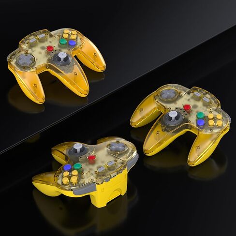 Saffun (2 Pack) 2.4 GHz Wireless N64 Controller ، N64 Receiver ، متوافق مع وحدة التحكم N64 - (قابلة للشحن) (التوصيل والتشغيل) (دموية مدمجة) - أسود) in Kuwait