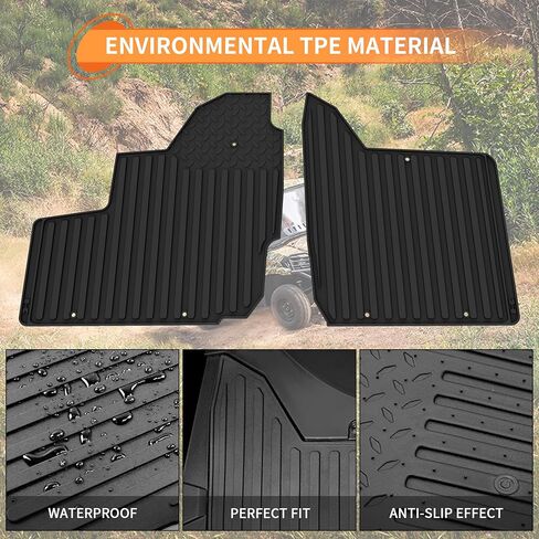 Sautvs TPE Front Floor Hats for Kawasaki Mule Pro-MX ، بطانات الطابق الأمامي جميع الحصير حماية الطقس للملحقات Kawasaki Mule Pro-MX EPS 2019-2025 (2pcs ، استبدل #99994-1187) in Kuwait