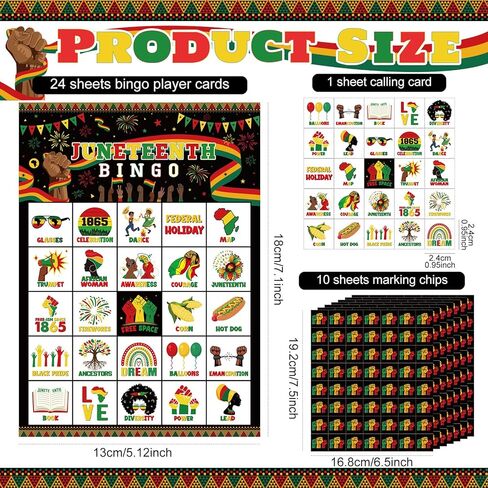 Liliful 35 Pcs Black History Month Bingo Games 24 Players Black History Bingo Cards African American Holiday Party Game for Black History Month Africa American Freedom Day Party Supplies (BHM) in Kuwait